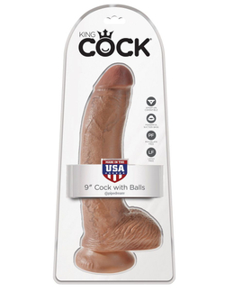 Фаллоимитатор-мулат 9  Cock with Balls - 22,9 см.
