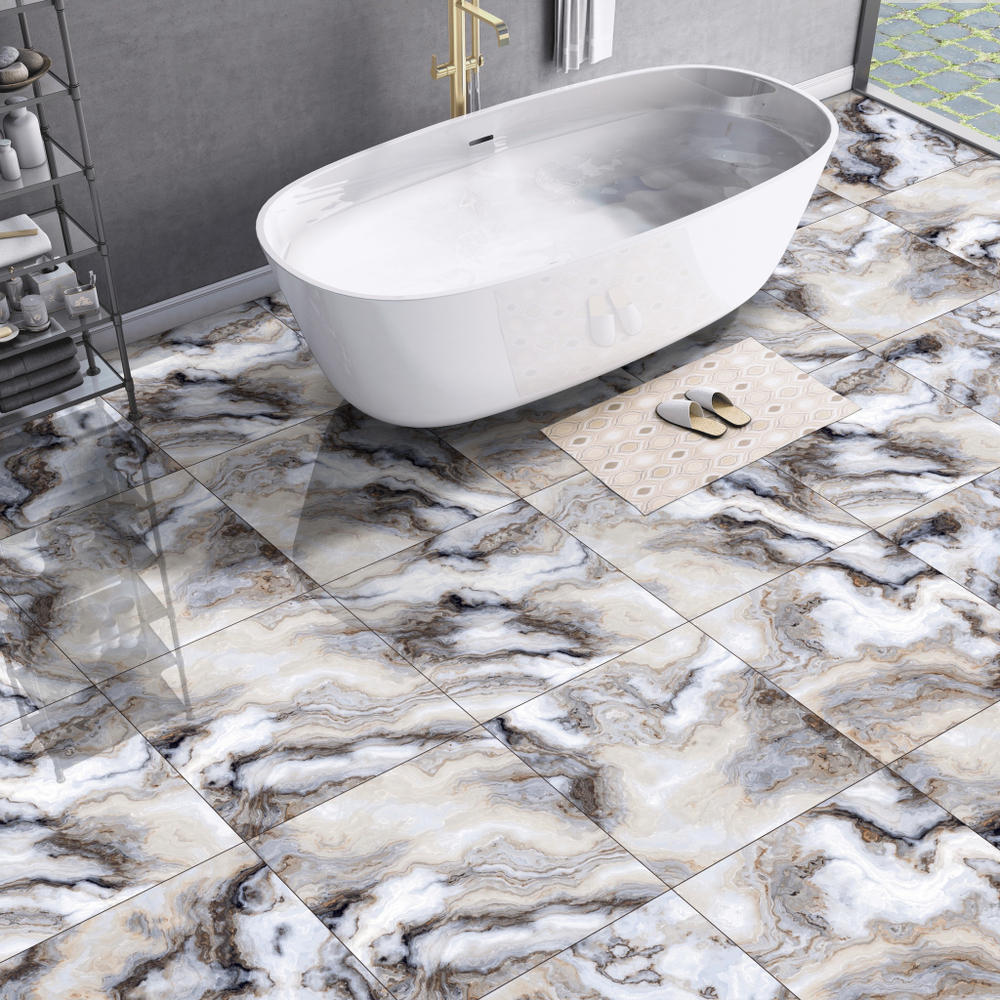 Керамогранит Lava 60x60 см 1.44 м² полированный цвет голубой