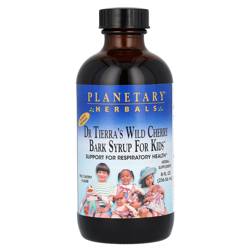 Planetary Herbals, Компания Dr. Tierra's, сироп из коры дикой вишни, для детей, дикая вишня, 236,56 мл (8 жидк. унций)