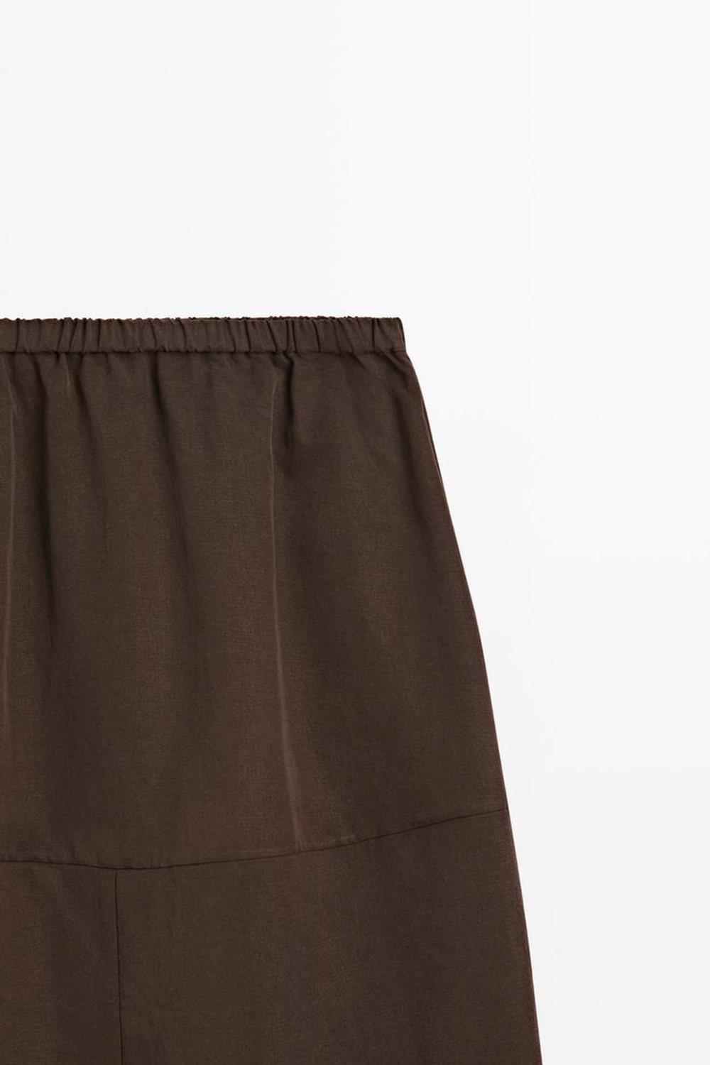Massimo Dutti Струящаяся юбка миди на шнуровке, коричневый