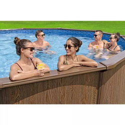 Стальной бассейн Bestway Hydrium Pool Set 549х130 см + песочный ф/насос 5678 л/ч, лестница, тент, подстилка (561CS BW)