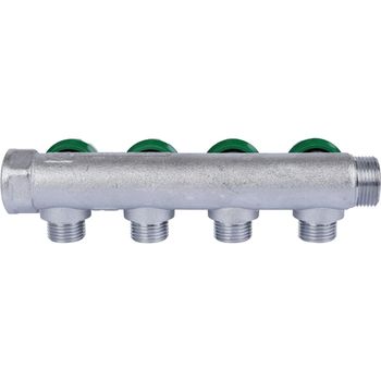 Коллектор регулирующий хром (дизайн FAR)  3/4", 4 отвода 1/2"