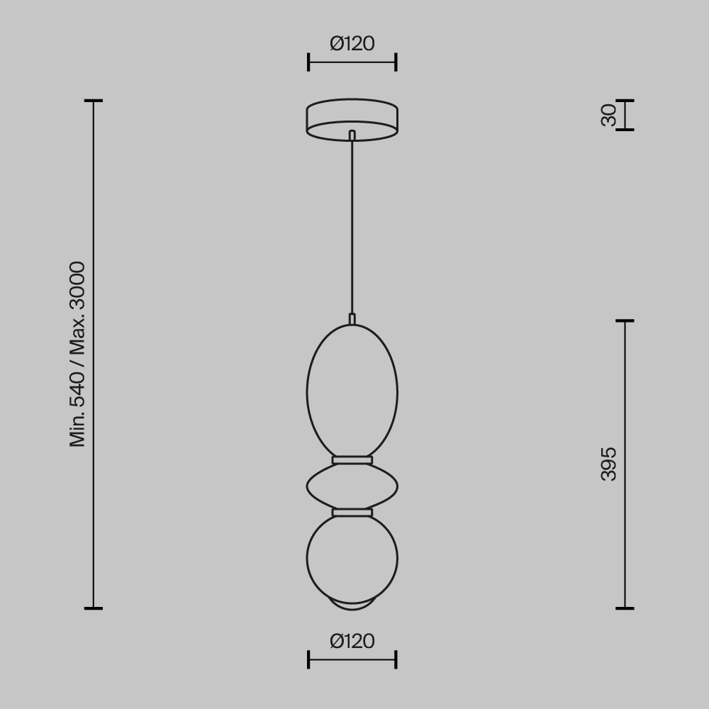 Светильник подвесной светодиодный Maytoni   MOD362PL-L10BG3K