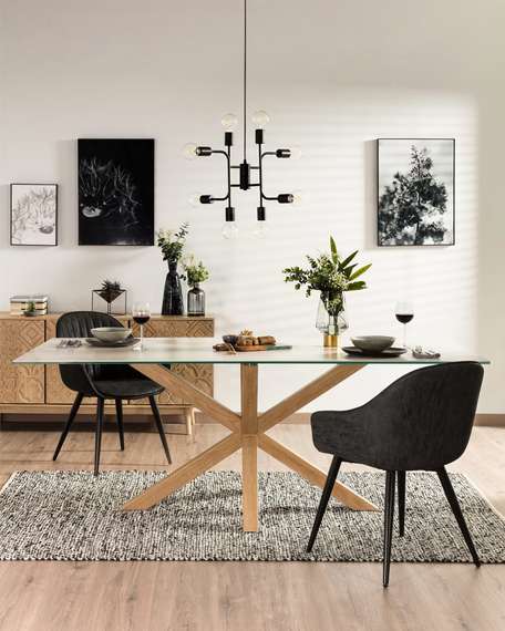 Стол Argo 180x100 см, керамика Kalos Blanco, светлые ножки