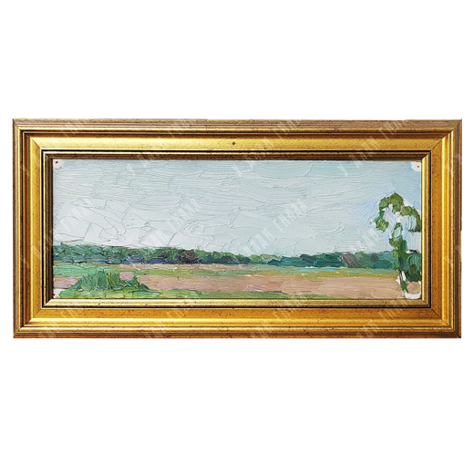 Динес Ю. С. Родные просторы. Этюд. Картон, масло. 1950-е