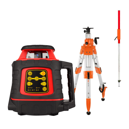 Комплект: ротационный нивелир AMO ROTOR 300 с калибровкой + штатив RGK SH-170, рейка RGK LR-2