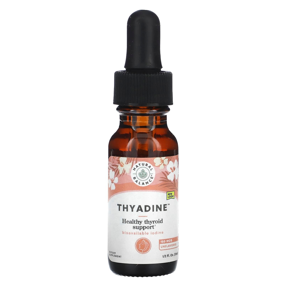 Natural Balance, Thyadine, поддержка здоровья щитовидной железы, без добавок, 150 мкг, 15 мл (0,5 жидк. унц.)