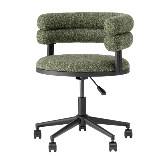 Стул офисный Castor, зелёное букле, чёрные ножки