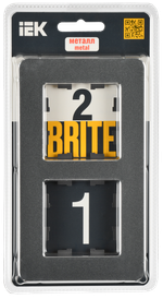 BRITE Рамка 2-местная РУ-2-1-Бр металл титан RE IEK