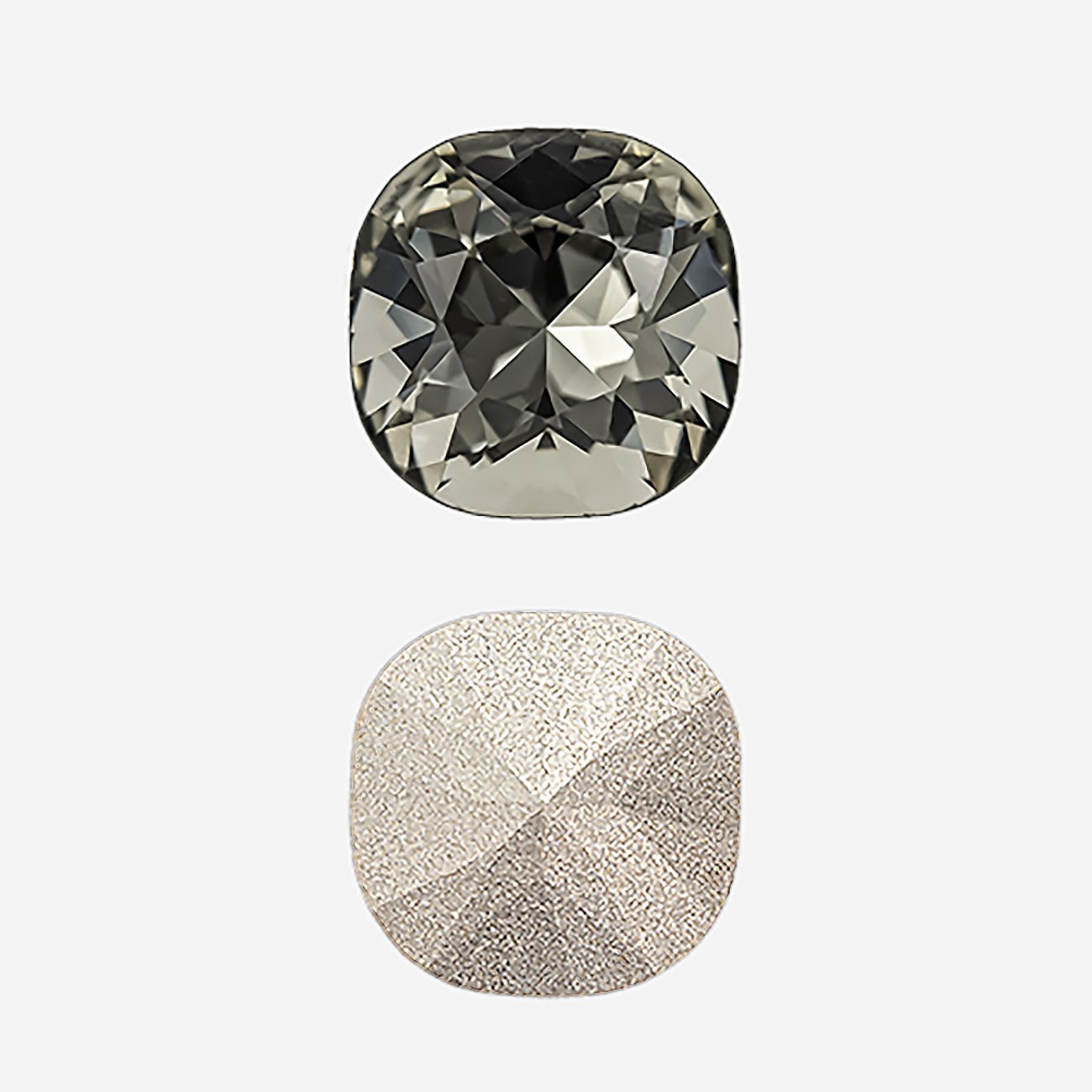 Кристалл Кушон (Сushion), оттенок "Черный Бриллиант"/"Black Diamond", 12мм