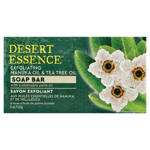 Desert Essence, отшелушивающее мыло с маслом мануки и маслом чайного дерева, 142 г (5 унций)