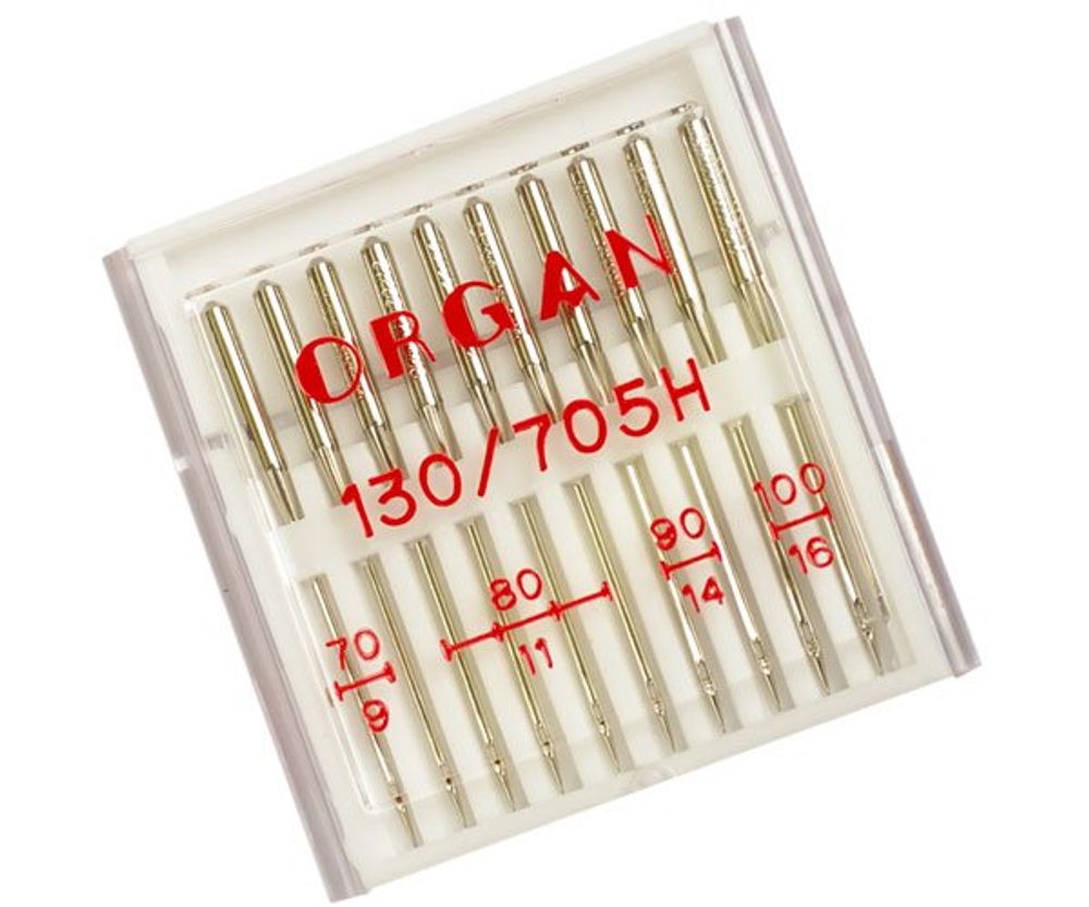 Иглы для бытовых машин ORGAN, универсальные №70-100, 10 игл