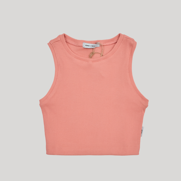 Ribbed Crop Top Coral Haze