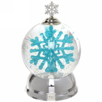 Сувенир с подсветкой «Снежинка в шаре» 17см Голубой