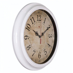 3527-122W Часы настенные круг d=35см, корпус белый "Ретро классика" Рубин