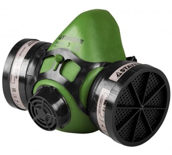 Полумаска противогазная STAYER с фильтром А1 (11175)