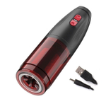 Инновационный вибромастурбатор с ротацией и фрикциями (Цвет: черный с красным)