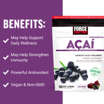 Force Factor, Fundamentals, асаи, 30 жевательных таблеток (500 мг в 1 жевательной таблетке)