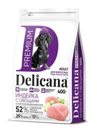 Delicana корм сухой для взрослых собак мелких пород индейка, овощи