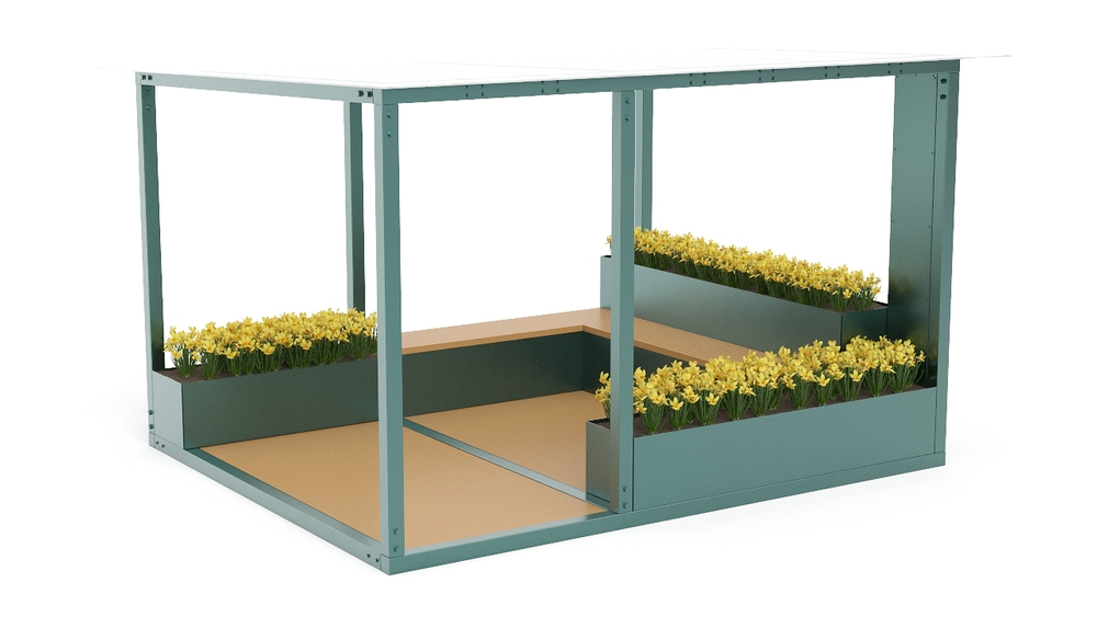 Беседка с вазонами SK00232