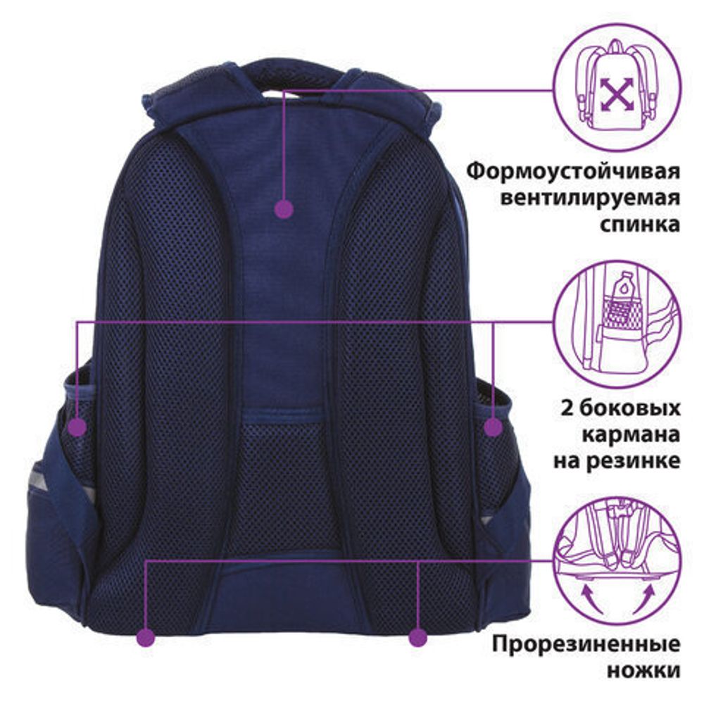 Ранец ЮНЛАНДИЯ LIGHT, 2 отделения, "Sneakers", 38х29х16 см, 228793