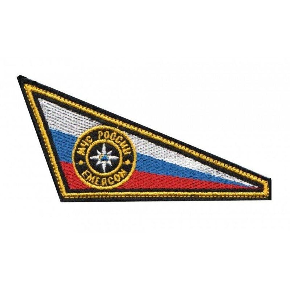 Уголок на берет МЧС вышитый с белым кантом