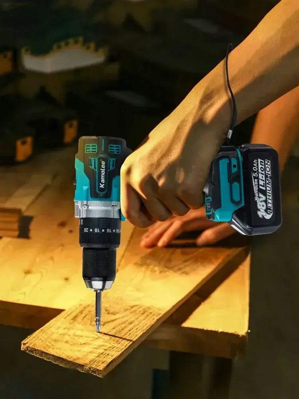 Kamolee Tool 650 Нм, 13 Мм,Аккумуляторная Бесщеточная Электрическая Ударная Дрель Для Бетона , Может Сверлить Лед , Стали И Древесины