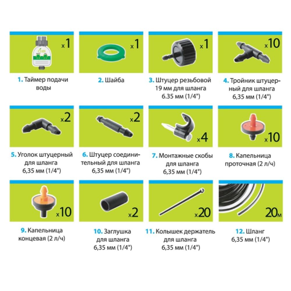 GWDK20-071 GREEN APPLE Набор для автоматического микрокапельного полива | GREEN APPLE