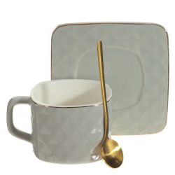 GAEM Кружка с блюдцем и ложкой, 200 мл, L12 W12 H7 см, 2в.