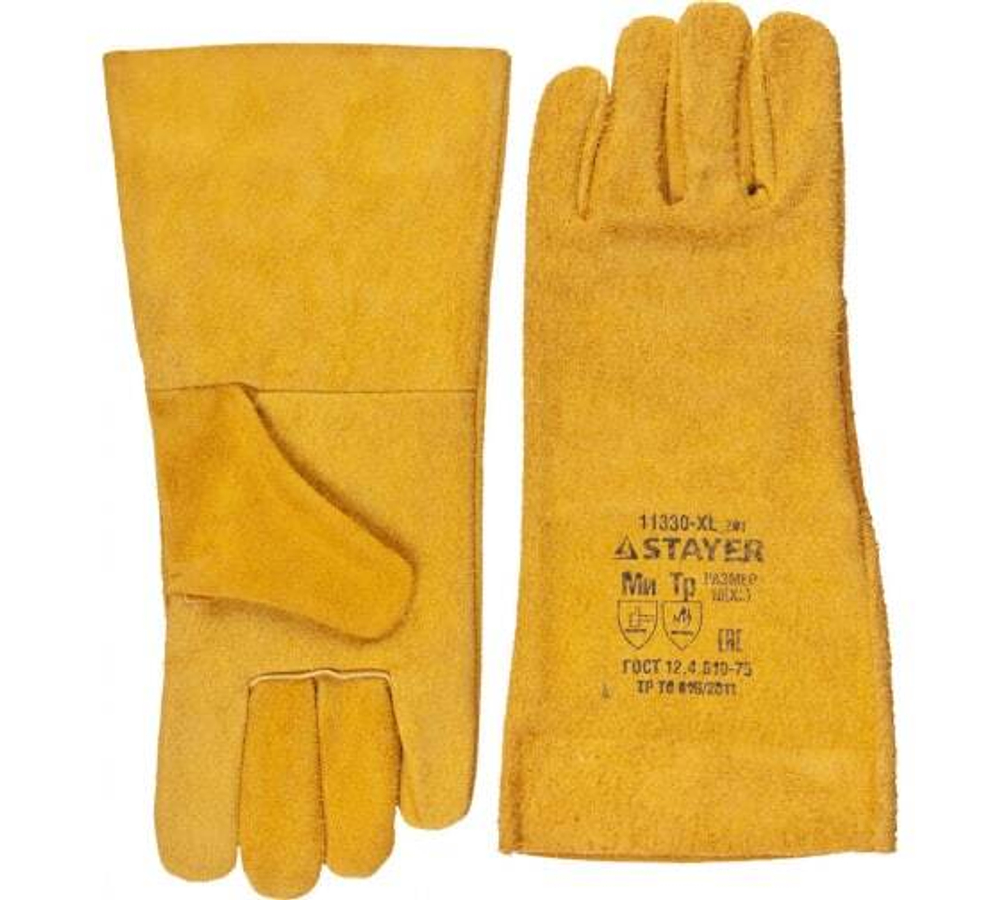 Термостойкие краги STAYER MASTER для сварки и тяжелых механических работ,350мм