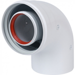 Коаксиальный отвод 90°, Ду 60/100, без муфты, Baxi KHG71410151-