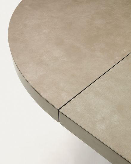 Vashti Круглый раздвижной стол из керамики и стали с коричневой отделкой Ø 120(160) см La Forma Испания 
