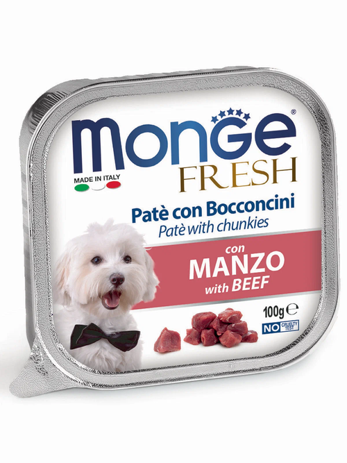 Monge Dog корм консервированный для собак Fresh с говядиной 100 гр.