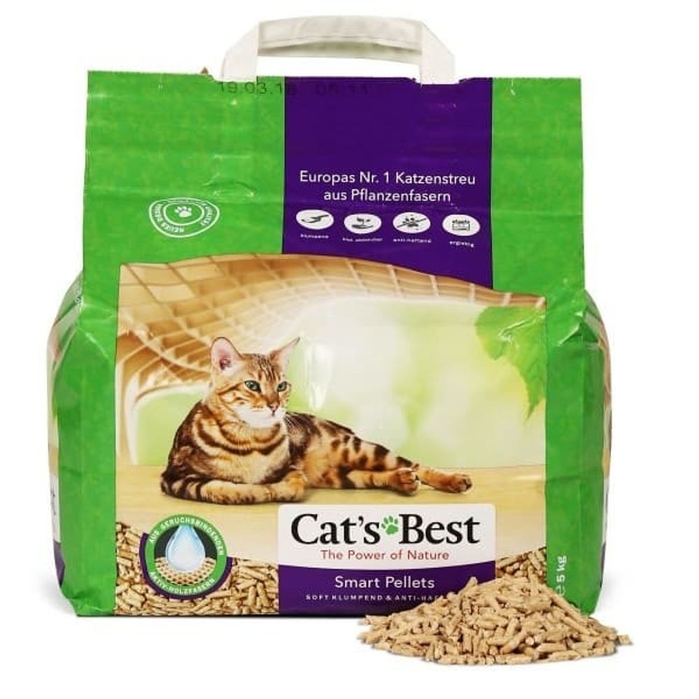 Наполнитель Cat&#39;s Best Smart Pellets 10л*5кг Древесный комкующийся