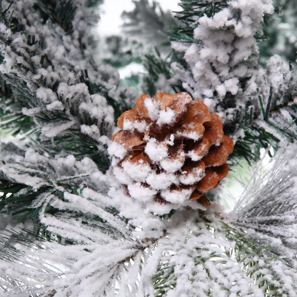 Ёлка «Снежная рапсодия» 150 см, ПВХ+Леска, шишки, белый иней (450 веток)