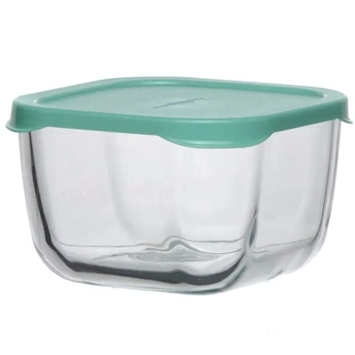 Контейнер 250мл «SNOW BOX» с зеленой пластиковой крышкой 53223SLGR