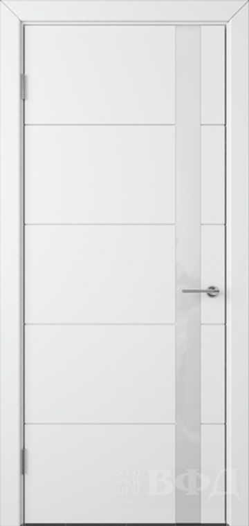 Межкомнатная дверь  VFD (ВФД)  Trivia (Тривиа)  Polar (эмаль белая)  White Gloss, стекла белые с 2-х сторон