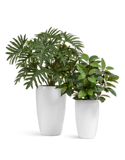 Кашпо TREEZ Effectory - серия Gloss - Высокий округлый конус - Белый глянцевый лак