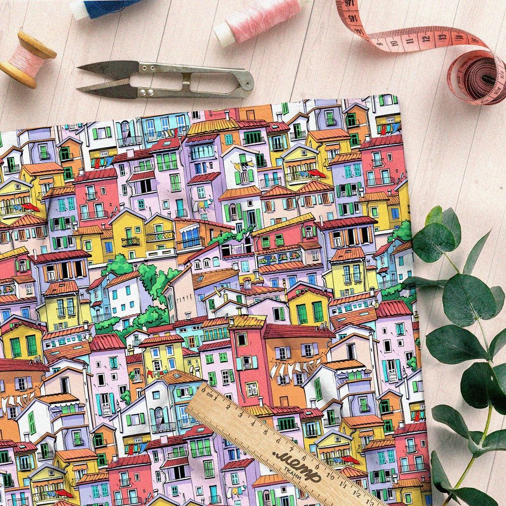 Ткань интерлок городские дома