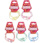 Резинки для волос детские 2шт «МЯТНЫЙ БУМ», сердечки и шарик, микс 5 цветов, d-5.5см (Кокетка)