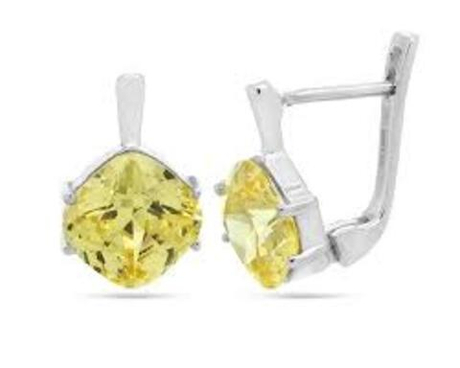 Серьги из серебра с фианитами