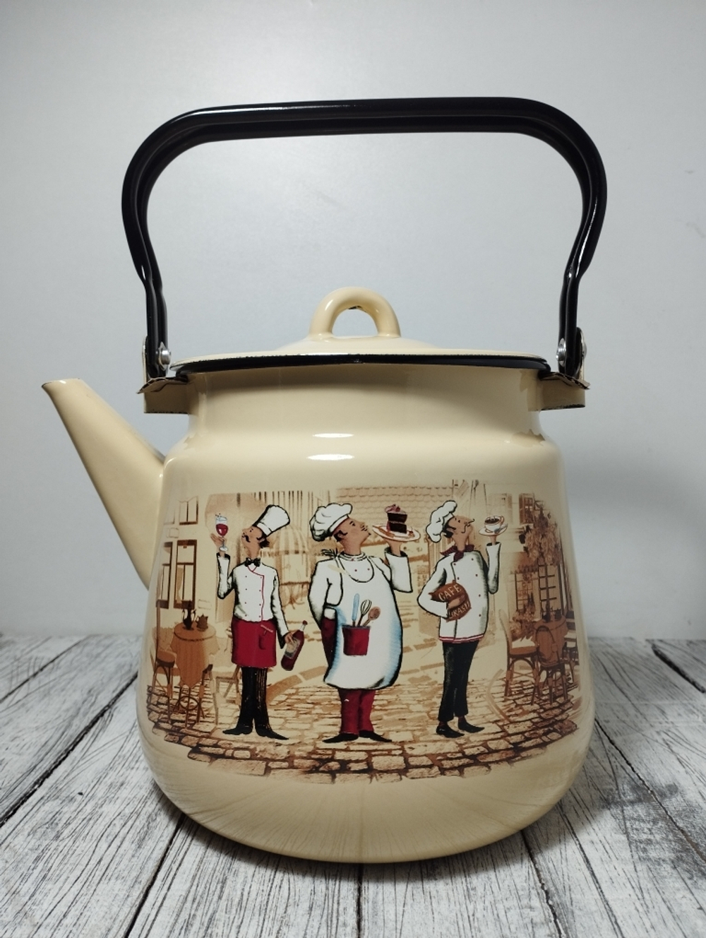Чайник 3,5л с рисунком Сомелье крем 1с26с