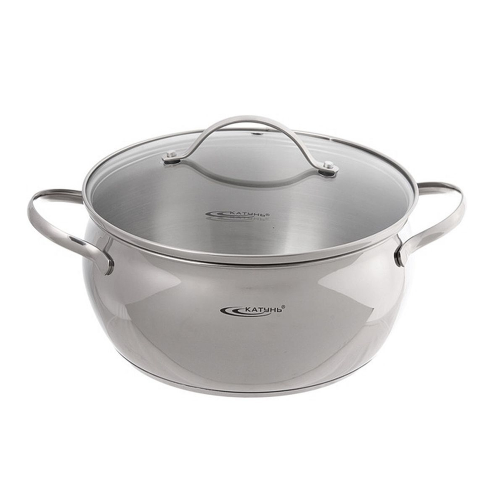 Кастрюля нерж, 5.2 л, с крыш, Катунь, Медея, КТ-АР-011-52, индукц
