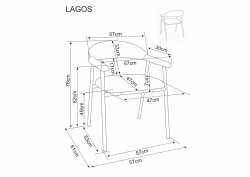 Стул SIGNAL LAGOS D Raven 24 бежевый/дуб