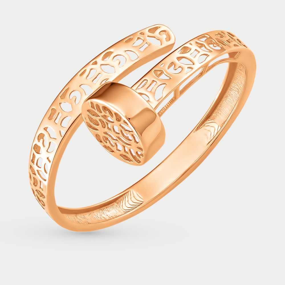 Кольцо женское из розового золота 585 пробы без вставок (арт. К10015953)