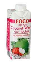 Вода кокосовая FOCO с соком личи, без сахара 330 мл