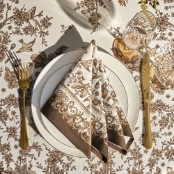 НАБОР САЛФЕТОК ИЗ 2-Х ШТ "ROYAL GARDEN",40Х40СМ, 100% ХЛОПОК ,БЕЖЕВЫЙ ,ТВИЛ