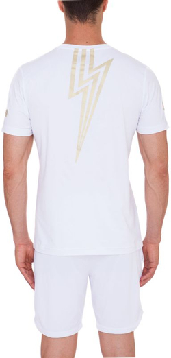 Теннисная футболка Hydrogen Flash Tech - white/gold