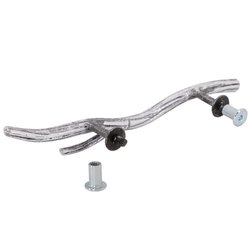 Ручка скоба мебельная Арт Бранч mini правая Античное серебро