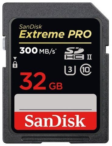 Карта памяти SanDisk Extreme PRO SDHC UHS-II 300MB/s 32GB (SDSDXPK-032G)